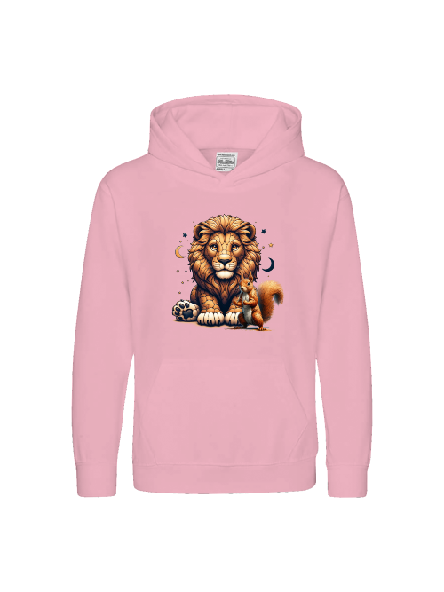 Loewe mit Eichhörnchen und Monde - Kids Premium Hoodie SK