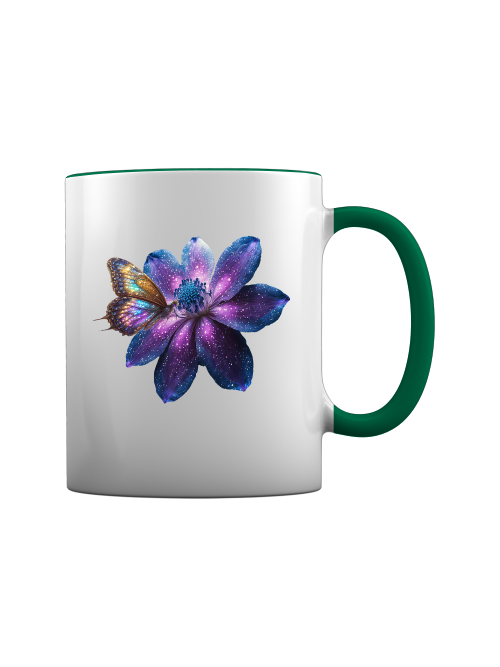 Cup galaxy flower with butterfly