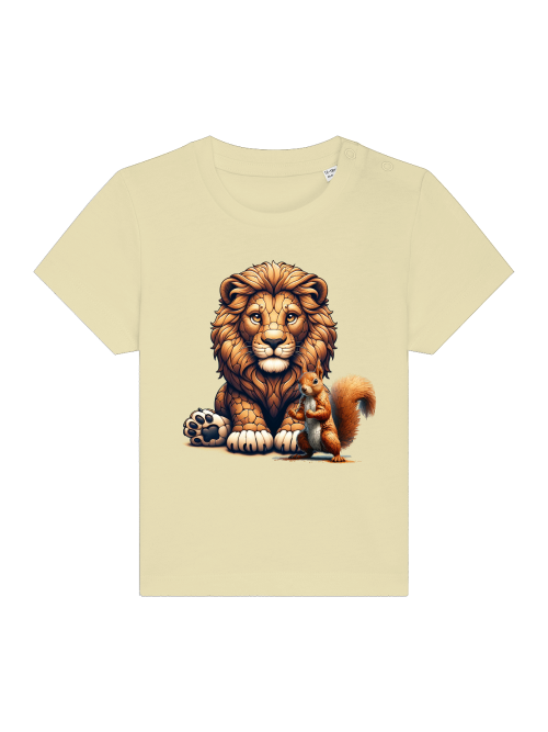 Cartoon Loewe mit Eichhörnchen - Baby Creator T-Shirt SK