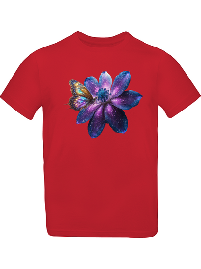 Galaxie Blume mit Schmetterling T-Shirt Kids SK