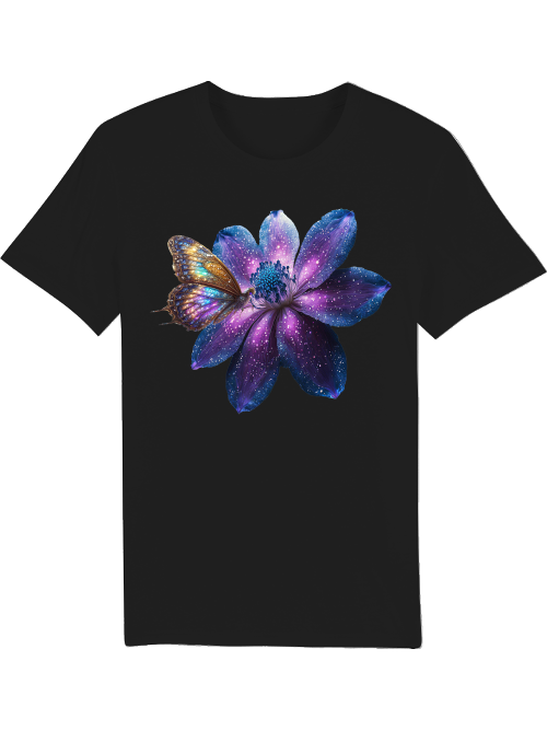 Creator T-Shirt Partner Shirt Galaxy Flower with Butterfly