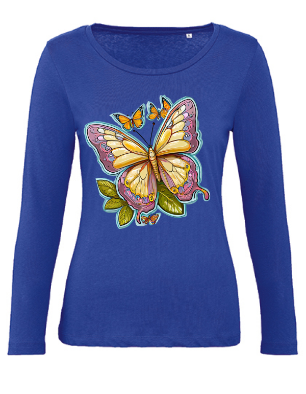 Organic Inspire women partner shirt butterfly painted