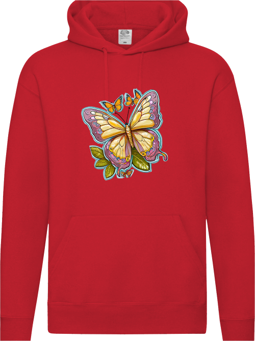 Premium Hooded Sweat Hoodie Partner Shirt Butterfly Painted