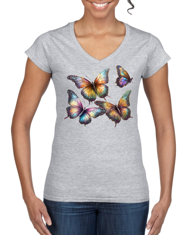 Ladies Softstyle V-Neck T-Shirt Partner Shirt Butterfly Group