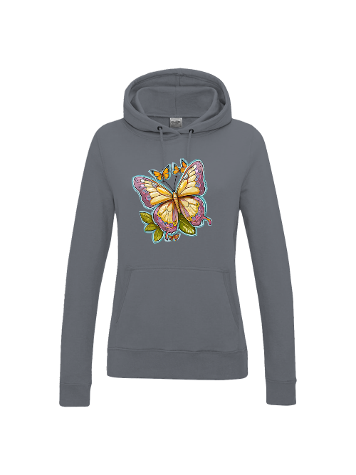 Girlie College Hoodie Partnershirt Schmetterling gemalt