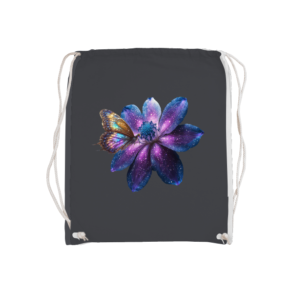 Bolsa de deporte básica galaxia flor con mariposa