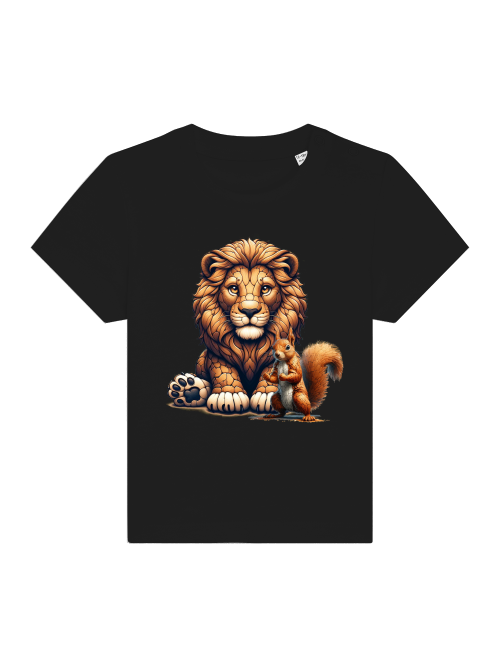 Cartoon Loewe mit Eichhörnchen - Baby Creator T-Shirt SK