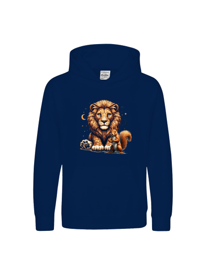 Sudadera con capucha Premium para niños Loewe con ardillas y lunas