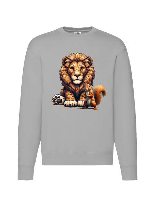 Premium set-in-sweat sweatshirt partner shirt lion with squirrel