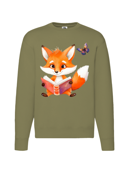 Premium set-in-sweat sweatshirt partner shirt fox with butterfly