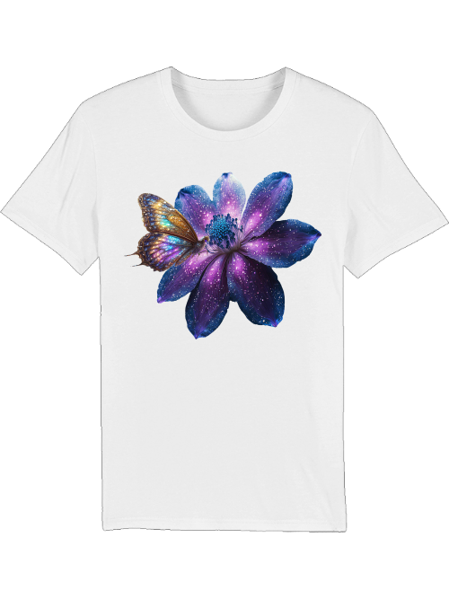 Creator T-Shirt Partner Shirt Galaxy Flower with Butterfly