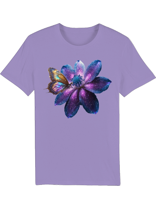 Creator T-Shirt Partner Shirt Galaxy Flower with Butterfly