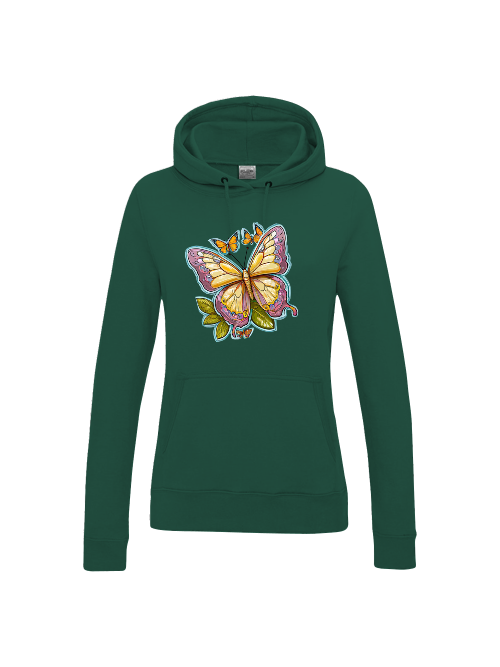 Girlie College Hoodie Partnershirt Schmetterling gemalt