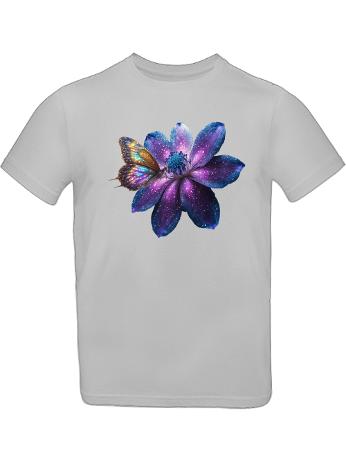 Galaxie Blume mit Schmetterling T-Shirt Kids SK