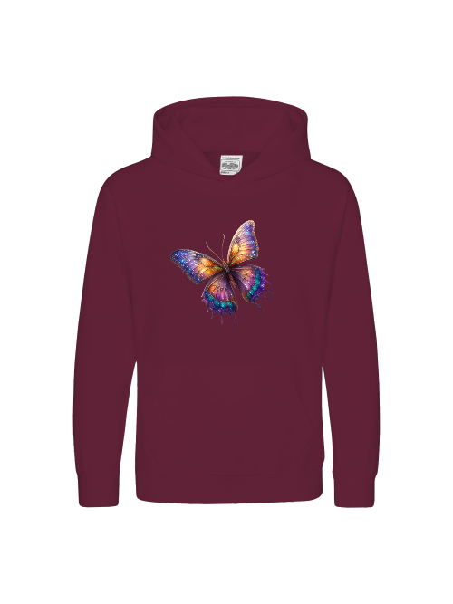 Kids Premium Hooded Sweat Butterfly in shades of blue