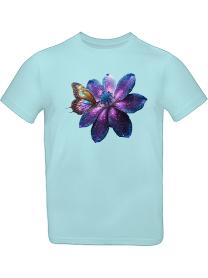 Galaxie Blume mit Schmetterling T-Shirt Kids SK
