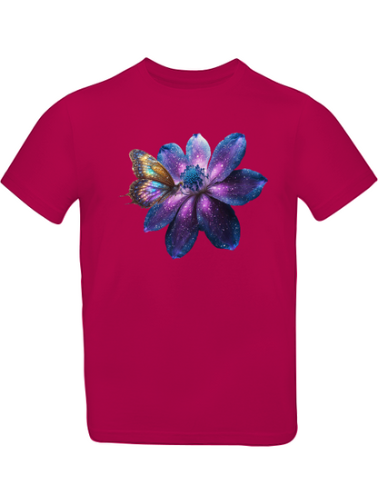 Galaxie Blume mit Schmetterling T-Shirt Kids SK