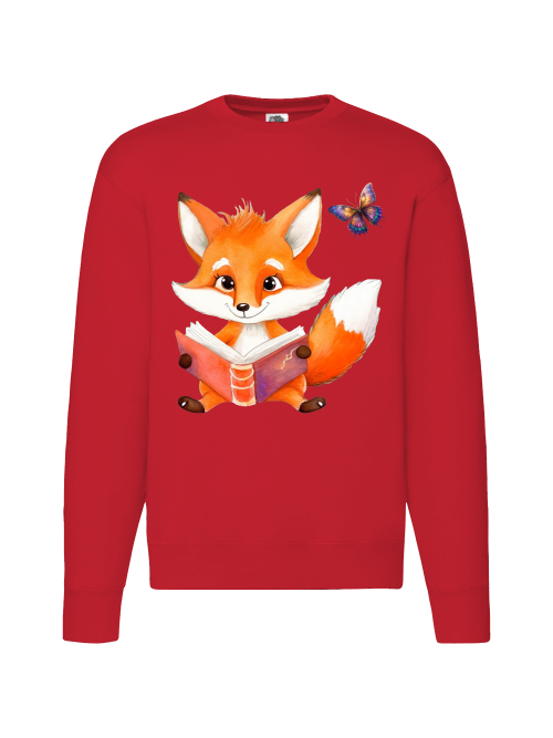 Premium set-in-sweat sweatshirt partner shirt fox with butterfly