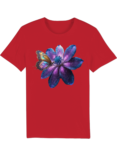 Creator T-Shirt Partner Shirt Galaxy Flower with Butterfly