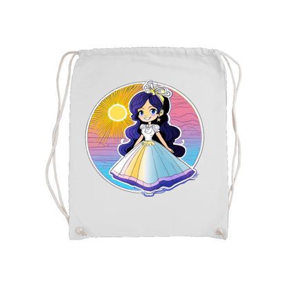 Basic gym bag Princess Sunset with blue shimmer