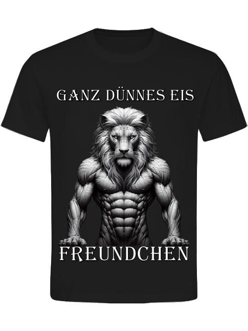 Heavy Cotton T-Shirt Lion Very Thin Ice