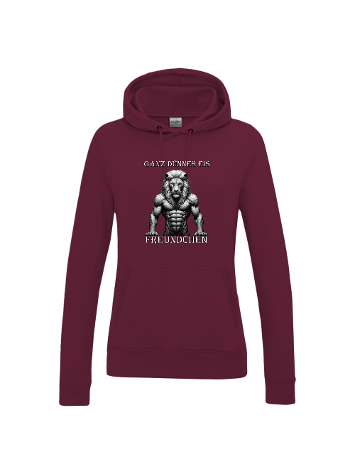 Girlie College Hoodie Partnershirt Löwe Ganz dünnes Eis