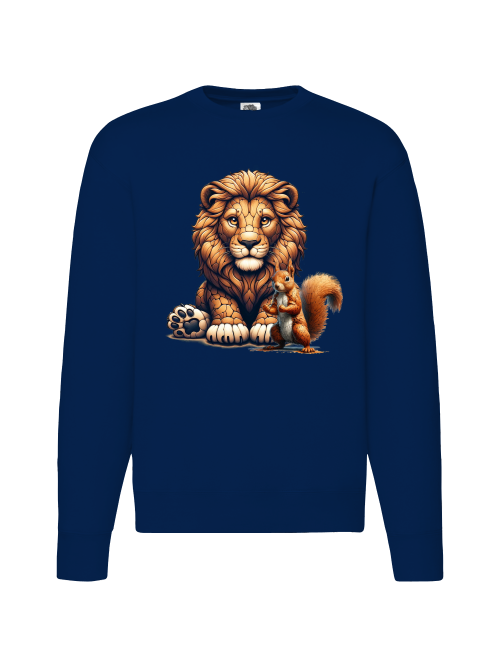 Premium set-in-sweat sweatshirt partner shirt lion with squirrel