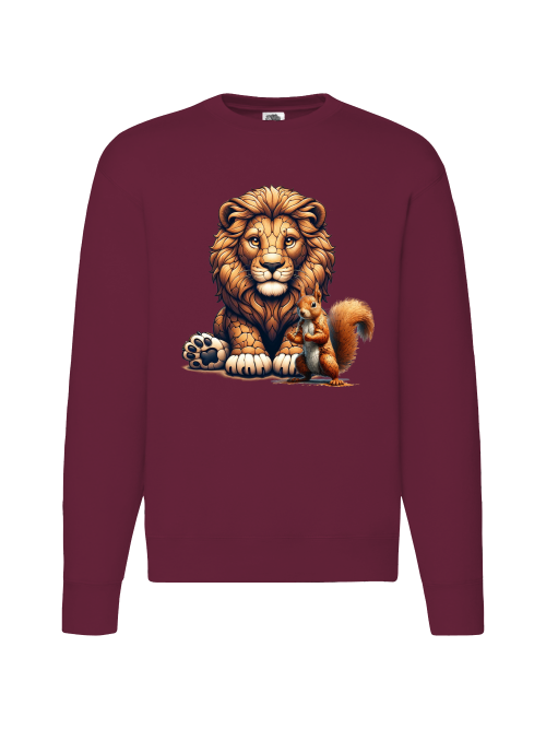 Premium set-in-sweat sweatshirt partner shirt lion with squirrel