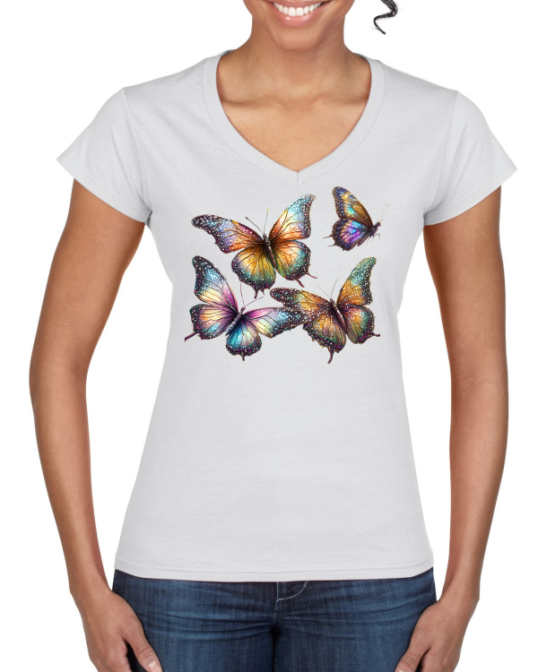 Ladies Softstyle V-Neck T-Shirt Partner Shirt Butterfly Group