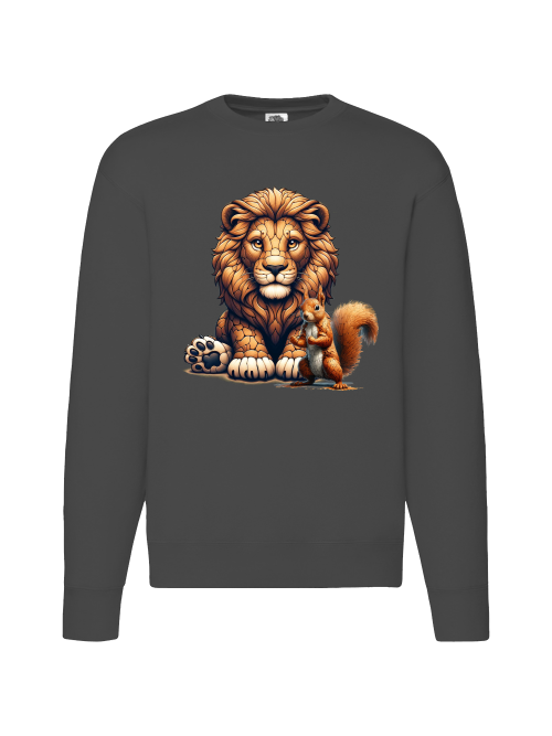 Premium set-in-sweat sweatshirt partner shirt lion with squirrel