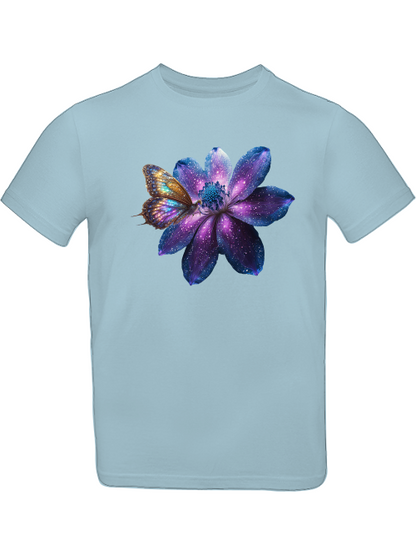 Galaxie Blume mit Schmetterling T-Shirt Kids SK