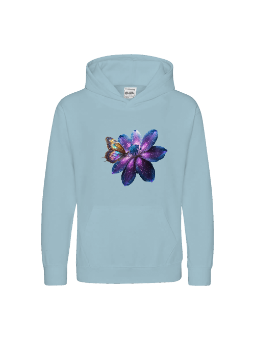 Kids Premium Hooded Sweat Gallaxy Flower with Butterfly