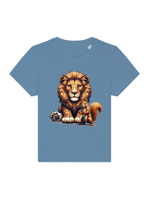 Cartoon Loewe mit Eichhörnchen - Baby Creator T-Shirt SK