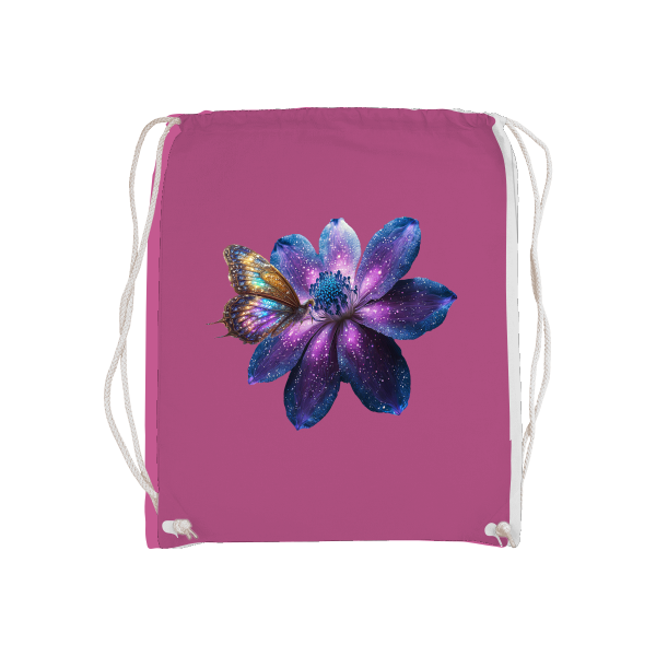 Bolsa de deporte básica galaxia flor con mariposa