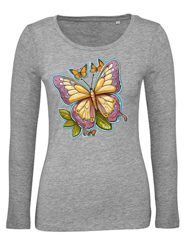 Organic Inspire women partner shirt butterfly painted