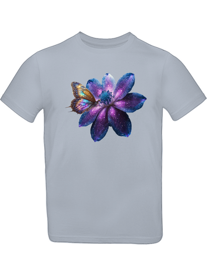Galaxie Blume mit Schmetterling T-Shirt Kids SK