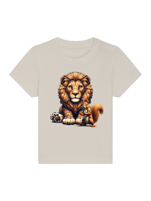 Cartoon Loewe mit Eichhörnchen - Baby Creator T-Shirt SK