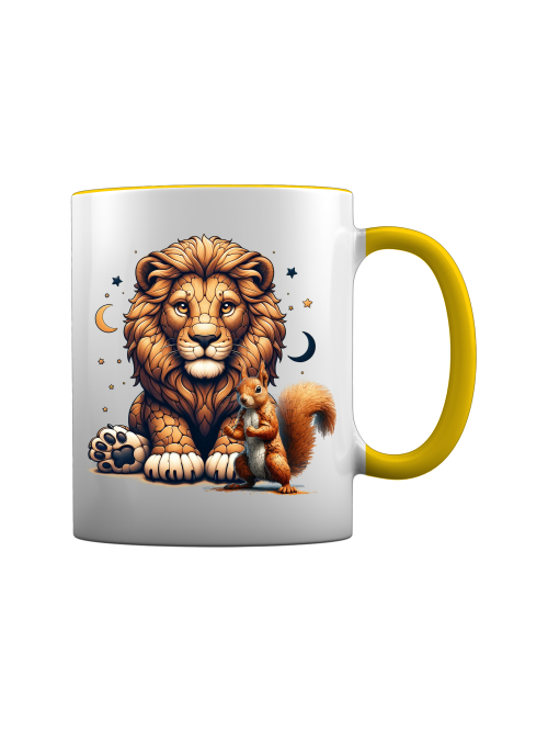 Tasse Loewe mit Eichhörnchen und Monde