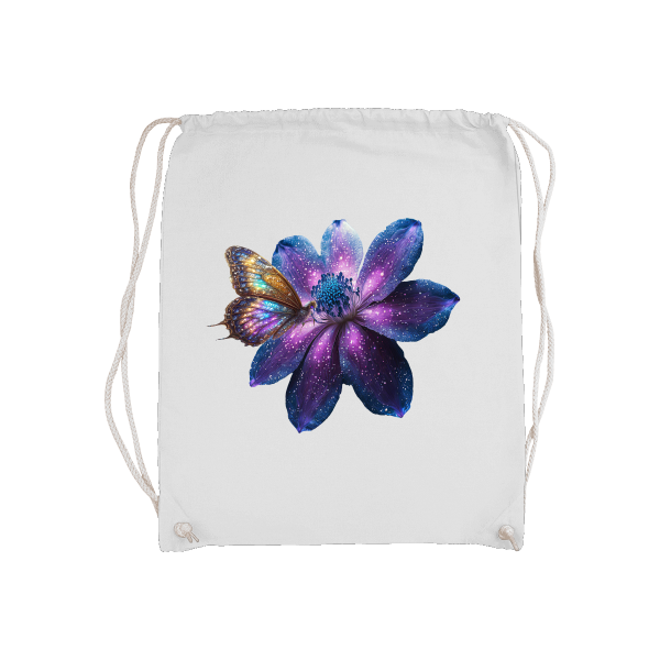 Bolsa de deporte básica galaxia flor con mariposa