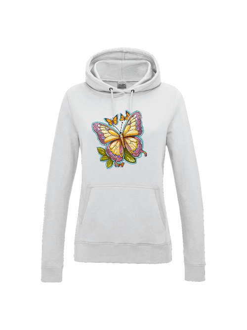 Girlie College Hoodie Partnershirt Schmetterling gemalt