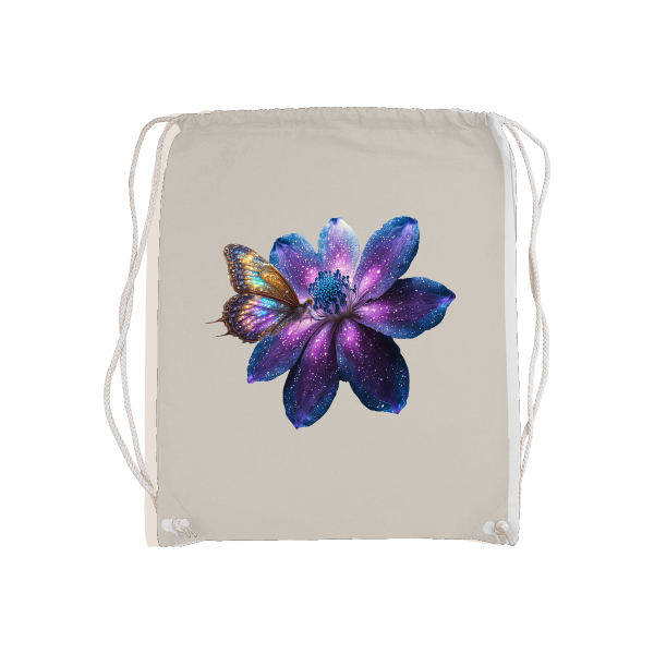 Bolsa de deporte básica galaxia flor con mariposa