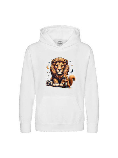 Sudadera con capucha Premium para niños Loewe con ardillas y lunas