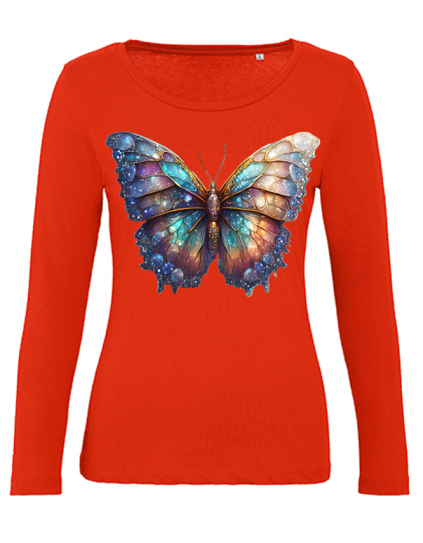 Organic Inspire women Partnershirt Gallaxieschmetterling