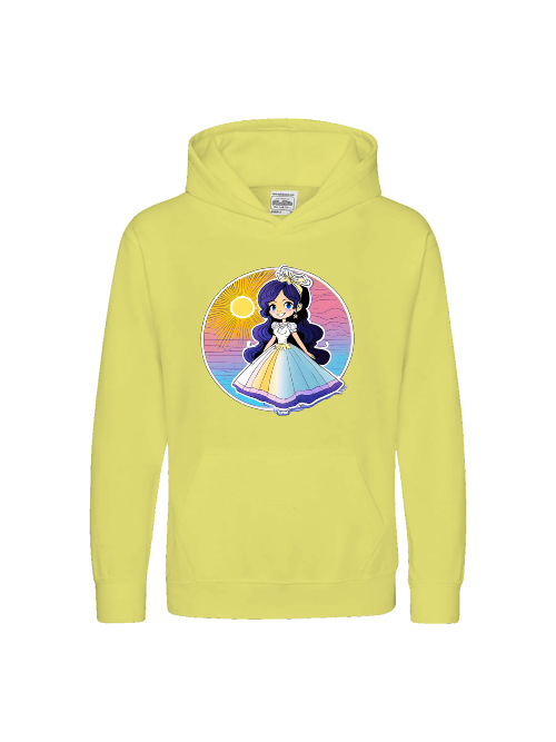 Sudadera con capucha Kids Premium Princess Sunset con brillo azul