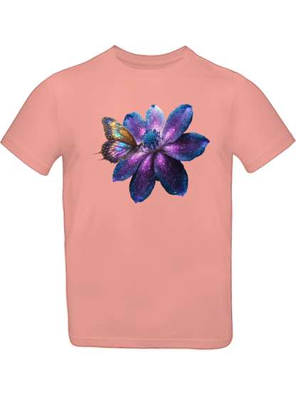 Galaxie Blume mit Schmetterling T-Shirt Kids SK