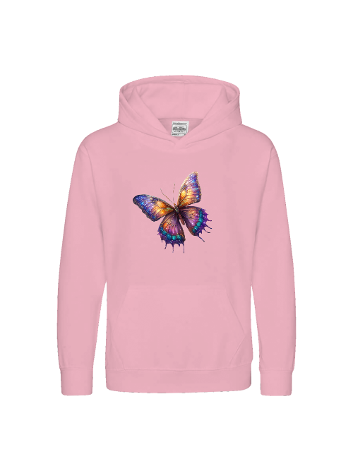 Kids Premium Hooded Sweat Butterfly in shades of blue