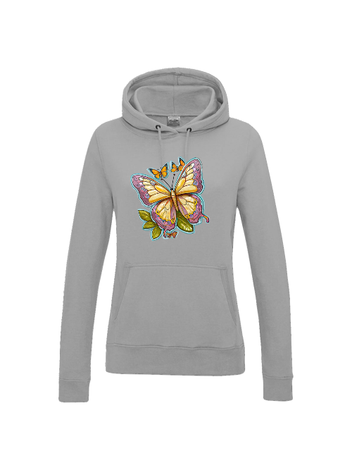 Girlie College Hoodie Partnershirt Schmetterling gemalt