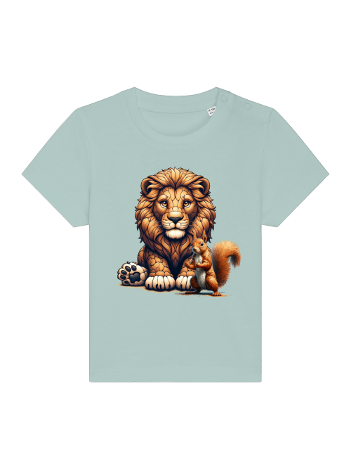 Cartoon Loewe mit Eichhörnchen - Baby Creator T-Shirt SK