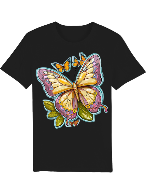 Creator T-Shirt Partner Shirt Butterfly painted with aura