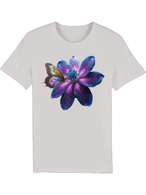 Creator T-Shirt Partner Shirt Galaxy Flower with Butterfly